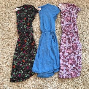 Set of three size 6 LuLaRoe Mae dresses